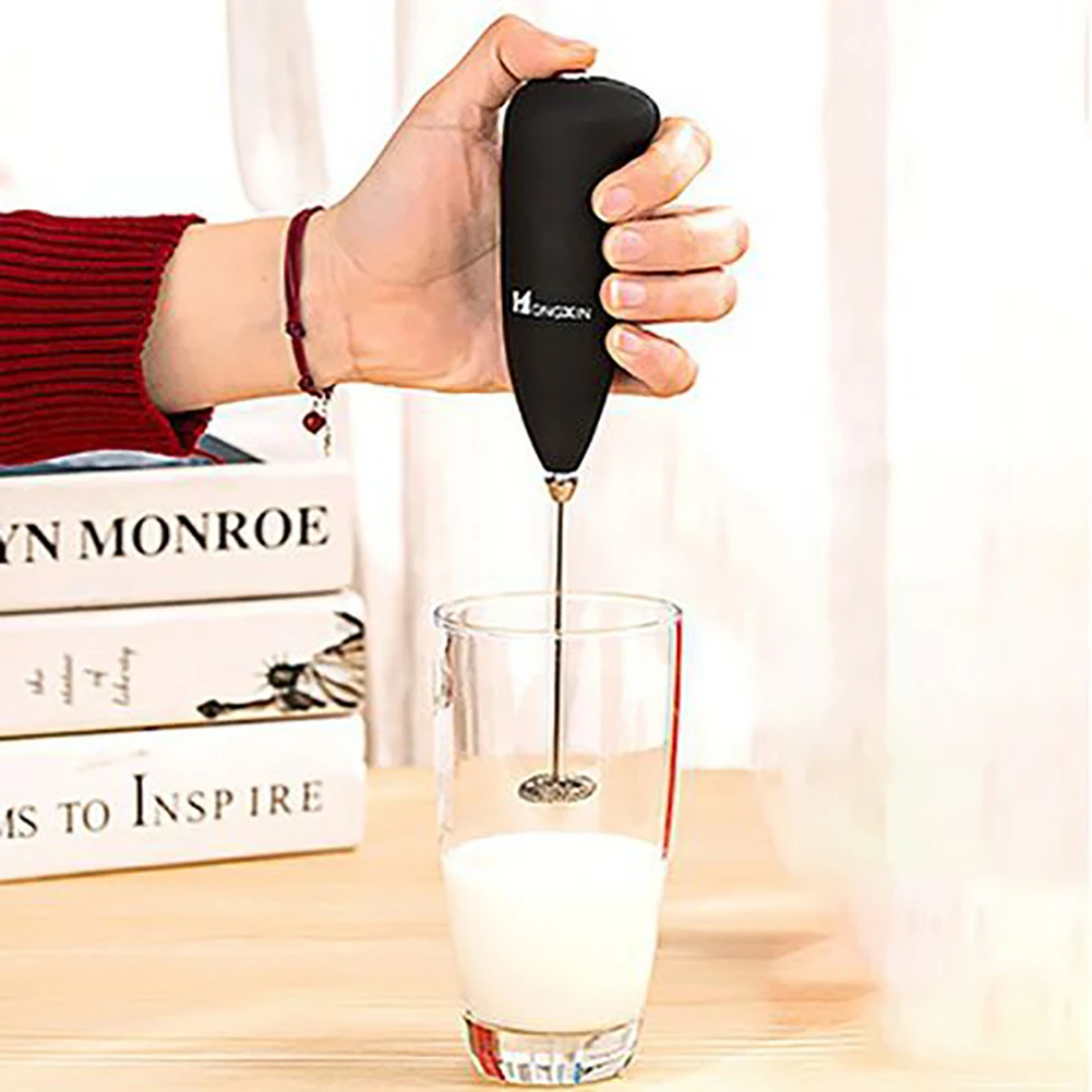 Milk Frother Electric Mixer Coffee - Battery Operated Whisk Handheld Drink  Stirrer Mixing Wand - Mini Coffee Foam Blender Hand Held for Matcha, Latte