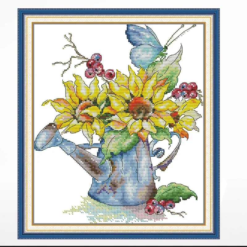

Sunflower cross-stitch living room bedroom hanging painting, 11CT/14CT hand-embroidered