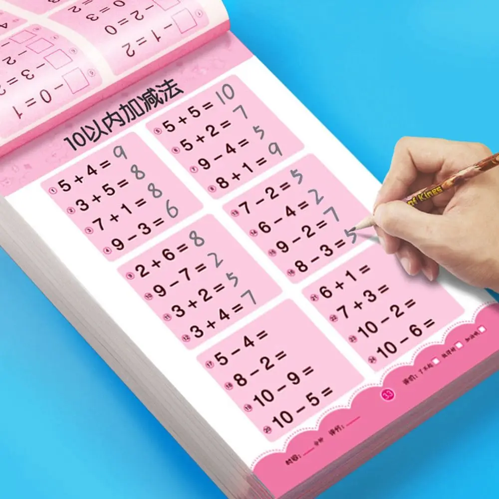 Mathematics Exercise Book 80 Pages/Book Mathematics Workbook Addition and Subtraction Arithmetic Exercise Books Within 100 Math Handwritten Learning