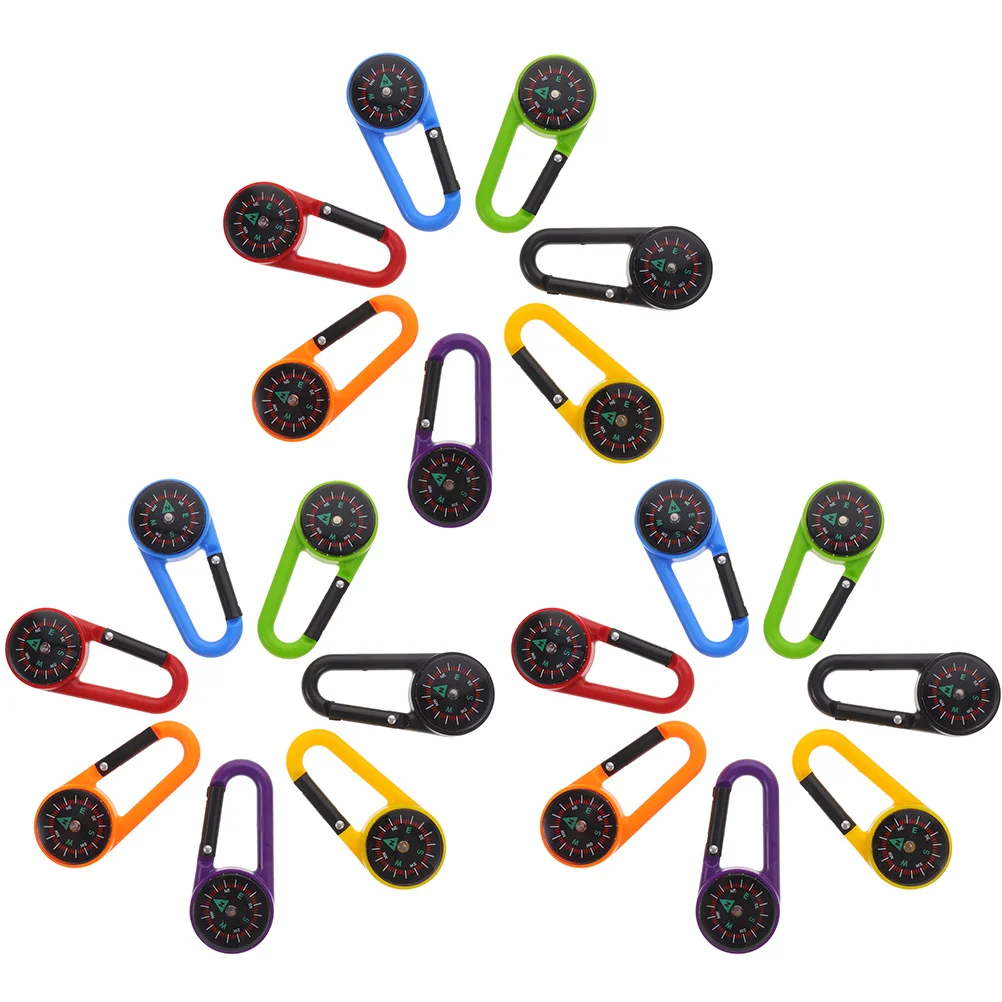 

21Pcs Portable Compass Pocket Compass Carabiner Compass Colored Climbing Compass Small Compass