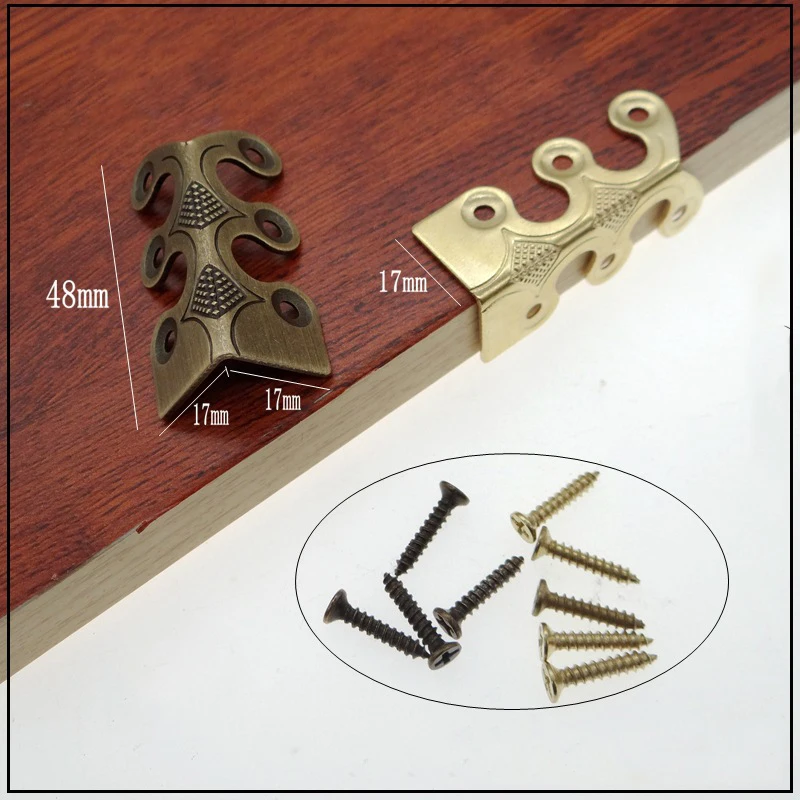Lot De 12 Protections D'angle Vintage En Métal - Style Antique Pour Bote Bijoux De Coffre De Table 62275257