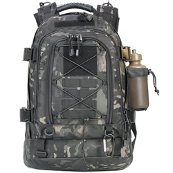Extra Large 60L Water - Resistant Tactical Outdoor Backpack (Black Camo)