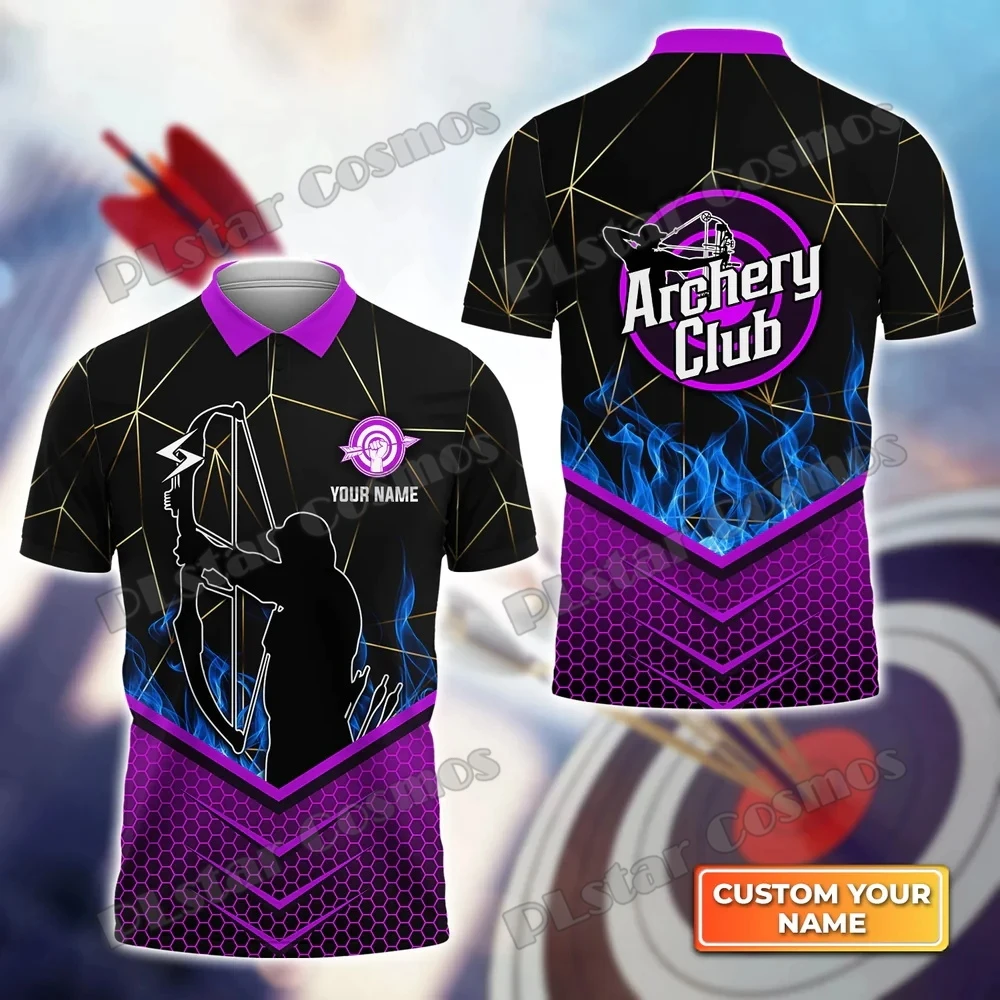 Archer Archery Target Custom Name 3D Printed Mens Polo Shirt