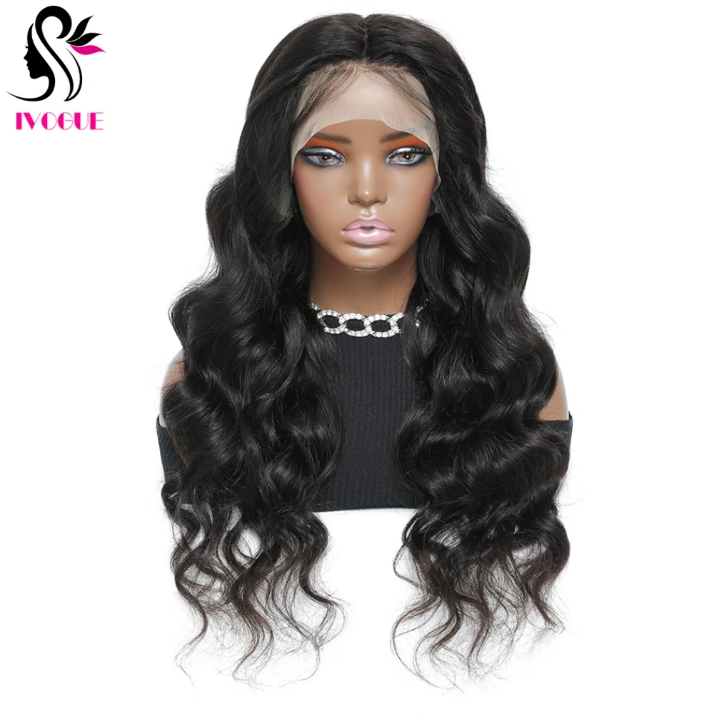 Silk Base Full Lace Human Hair Wigs With Baby Hair Pre Plucked Brazilian Remy Trasparent Lace Wig Body Wave For Women 5*4.5 Human Hair Wig