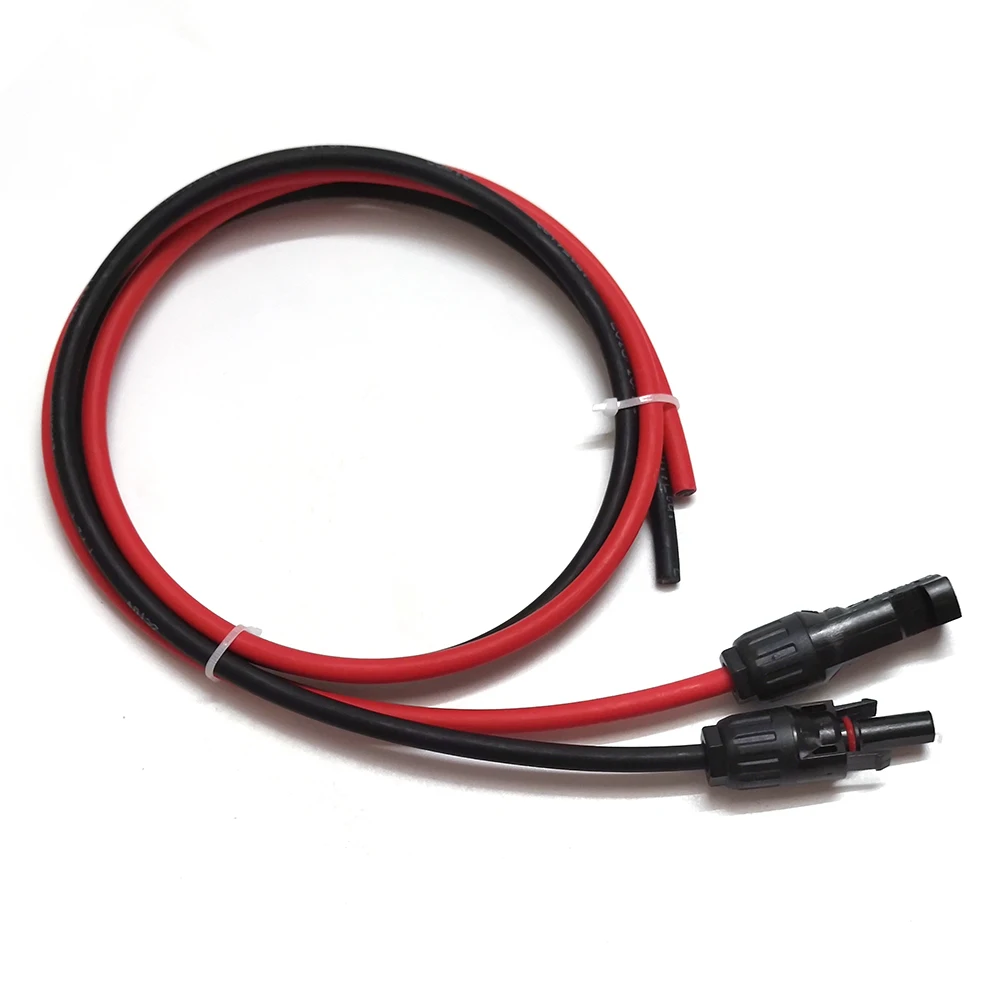 태양 전지 패널 연장 케이블 6/4/2.5/1.5mm2 10/12/14/16AWG PV 시스템용 30A 태양열 DC 커넥터가 있는 검정색 및 빨간색 구리 와이어
