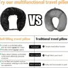 Travel Stuffable Neck Pillow Luggage Space-saving Portable Refillable Neck Support Cushion Car Train Airplane Headrest Pillow 4
