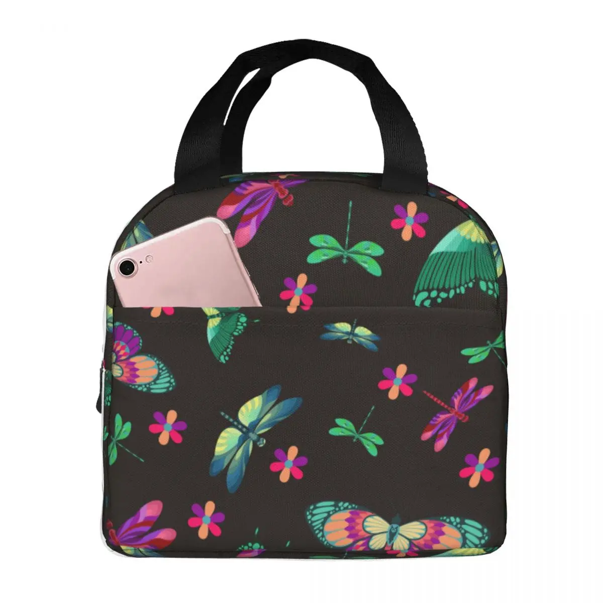 

Butterfly Lunch Bag Portable Insulated Oxford Cooler Thermal Cold Food Picnic Lunch Box for Women Kids