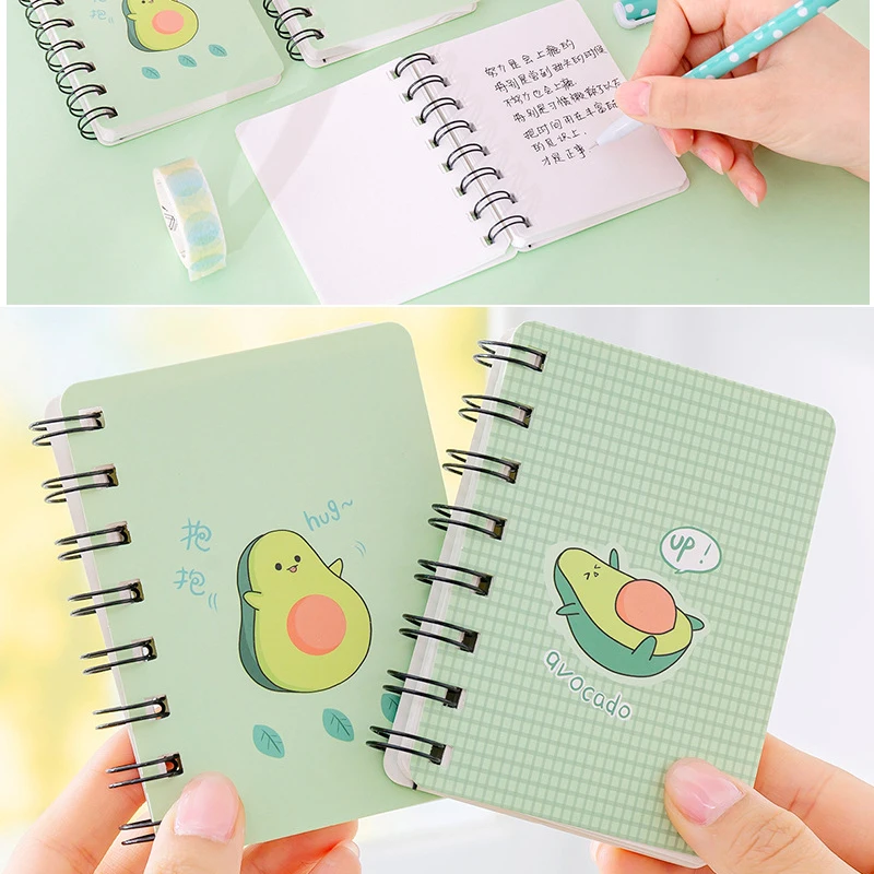 Kawaii Notebook Diary Book Agenda Weekly Planner Notebooks For School  Exercise Book Mini Avocado Rollover Portable Coil Notepad