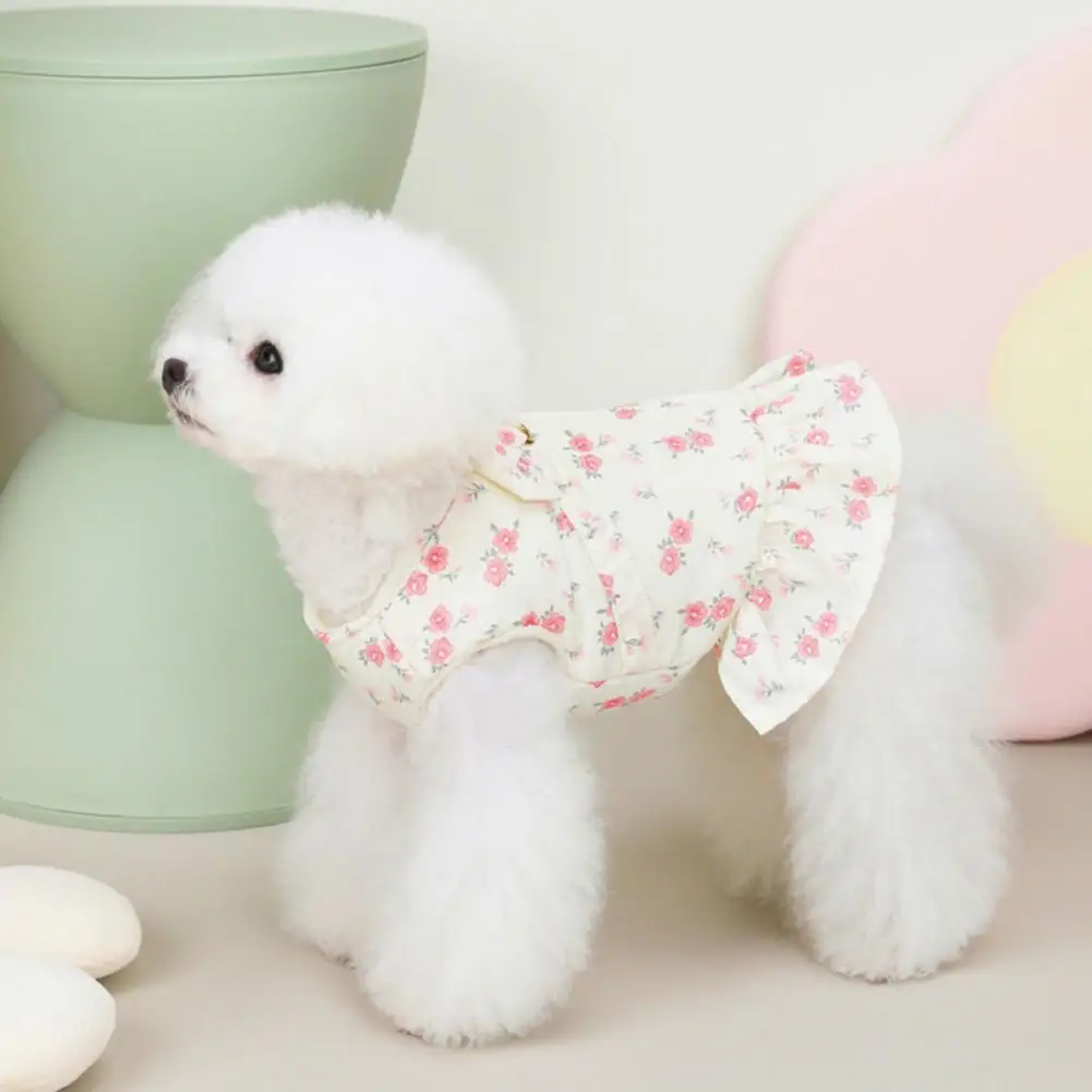 

Stylish Pet Dress Comfortable No Pilling Sweet Ladylike Pets Clothes Pets Clothes Pet Cotton Skirt