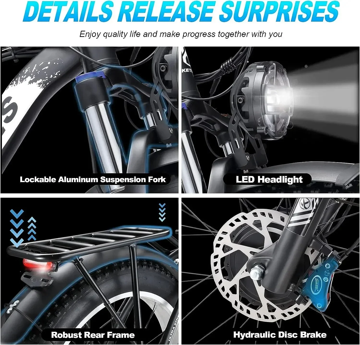 Electric Bicycle KETELES K800 Electric Bike 2000W 48V 23AH 26inch Fat Tire Hydraulic brakes Ebike 21Speed Mountain Snow Off-road Electric Bicycle