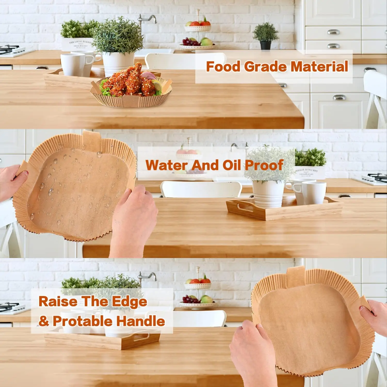 Air Fryer Disposable Baking Paper Liner Form Tray Kitchen Grill Vegetable Parchment Paper Air Fryer Accessories For 5&rsquo;5 l XXL air fryer paper air fryer accessories air fryer tray