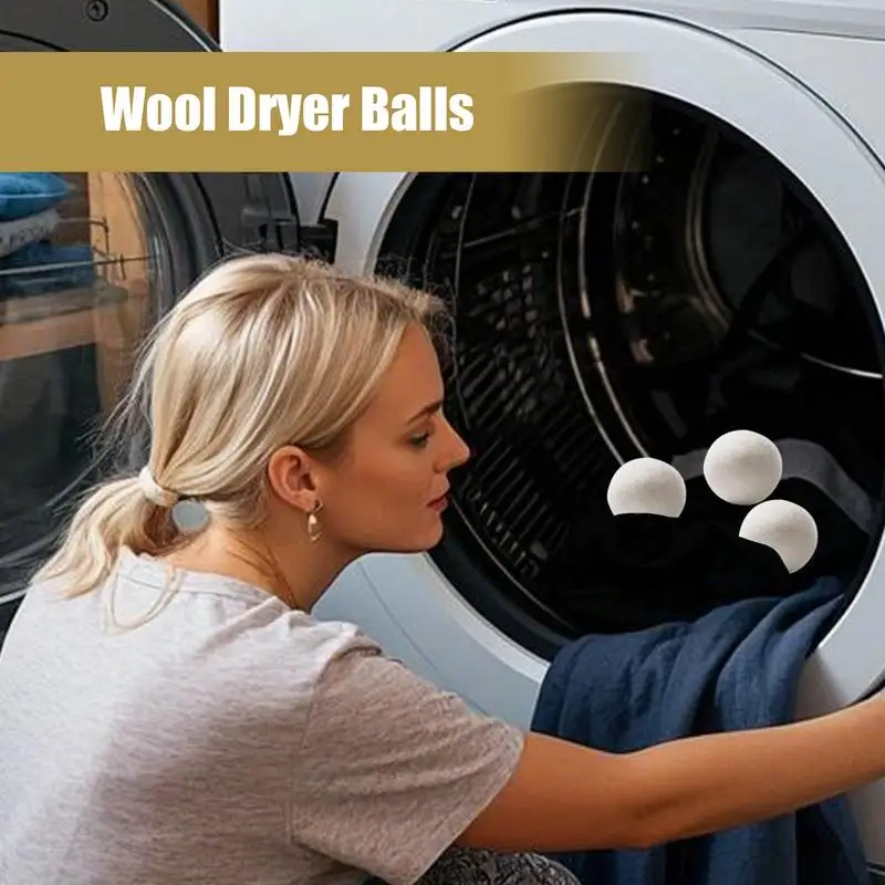 Dryer Wool Balls Drying Time Shortener Set Of 6 Reusable Fabric Softener Ball Reduces Clothing Wrinkles And Saves Drying Time