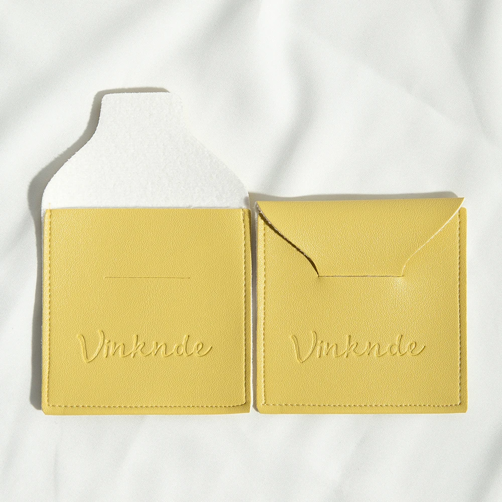 50 Stück Leder-Umschlagtaschen für kleine Ringe, Ohrringe, Halsketten, Hochzeitsgeschenke, personalisierter Logodruck, Schmuckverpackung – Detail 8