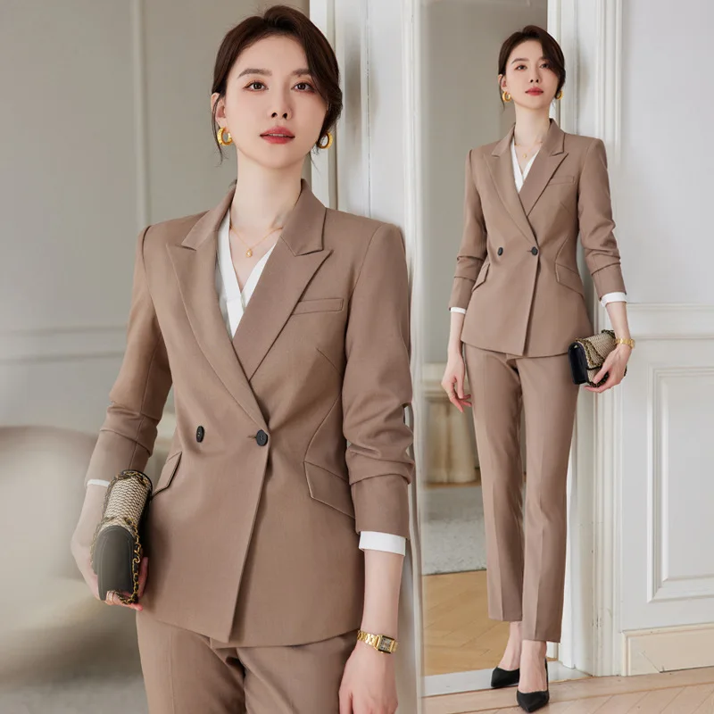 

Jewelry Shop Workwear Women's Autumn Business Attire Suit Women's Long-Sleeved Hotel Manager Formal Suit Beauty Salon Tooling