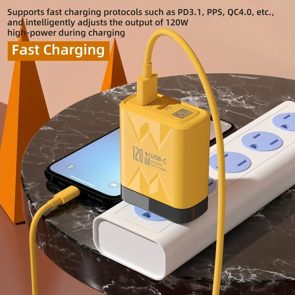 120W USB C Charger PD Fast Charging Adapter PD QC 3.0 Fast Charging EU/US Plug Adapter For Samusng iPhone 16 Pro Xiaomi 15 Ultra 2 120W USB C Charger PD Fast Charging Adapter PD QC 3.0 Fast Charging EU/US Plug Adapter For Samusng iPhone 16 Pro Xiaomi 15 Ultra – Bild 2