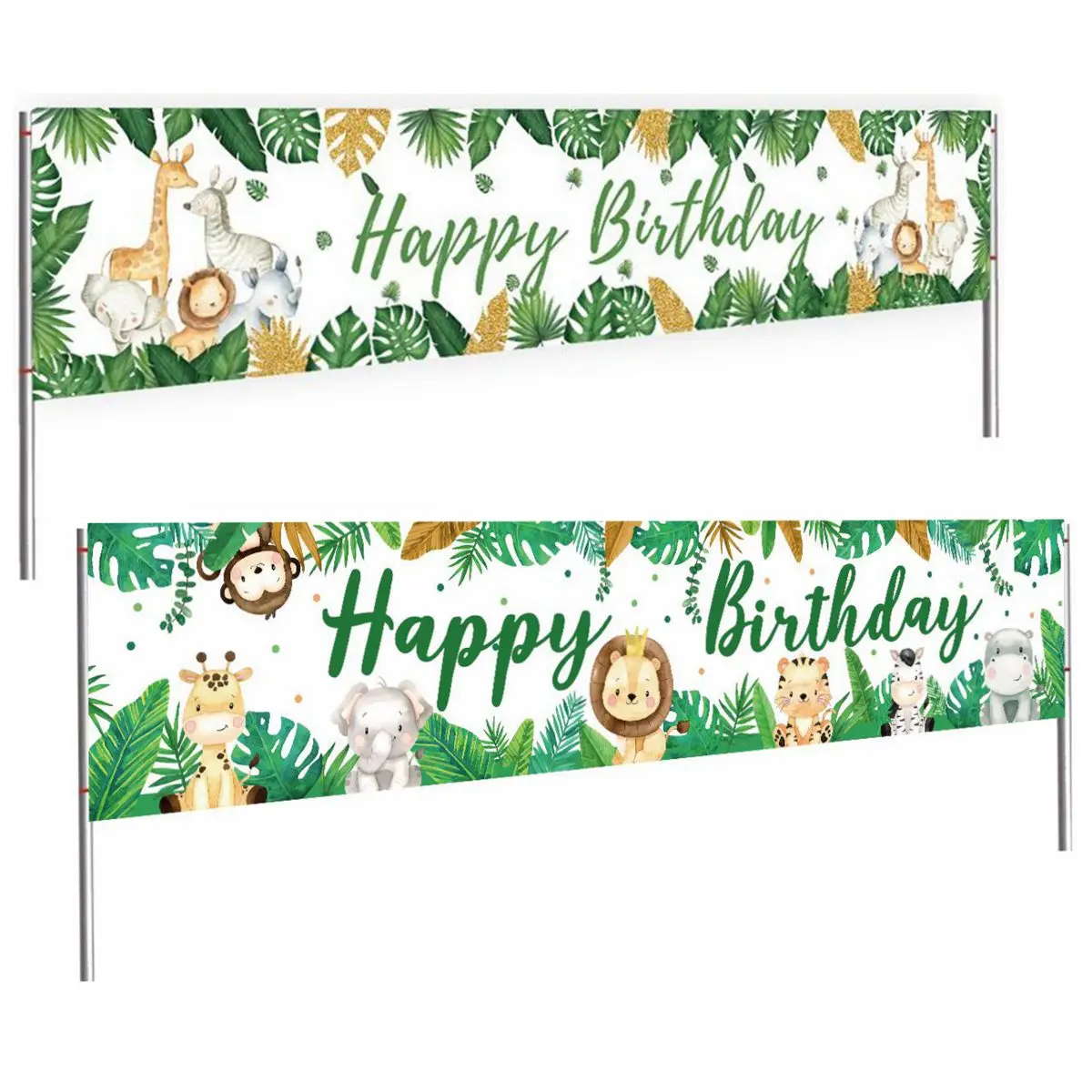 Happy Birthday Banner Stoviglie Usa E Getta Tovaglia Jungle Safari Birthday Party Decor Baby Shower Wild One Birthday Supplies