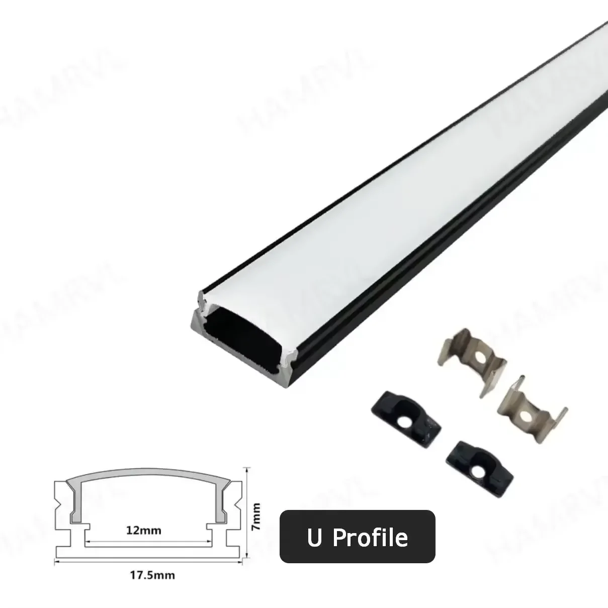 LED Aluminum Channel 1M/0.5M Black/White with Led Strip warm V/U/YW Black Milky Cover Led Bar Light DC12V 6000/4000/3000K Decor