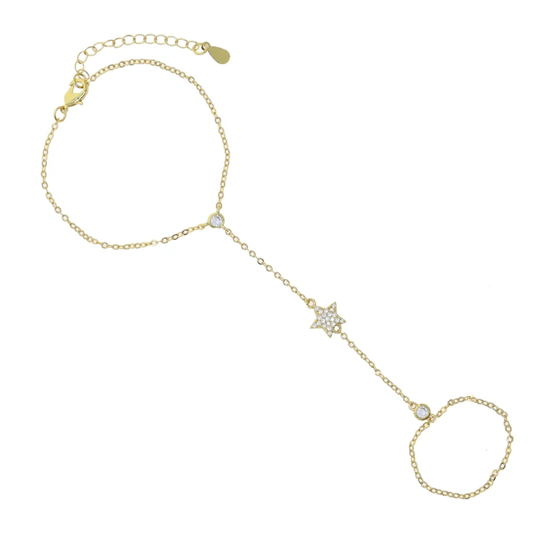أساور بدلاية على شكل نجمة خماسية للنساء ، زركون مك...