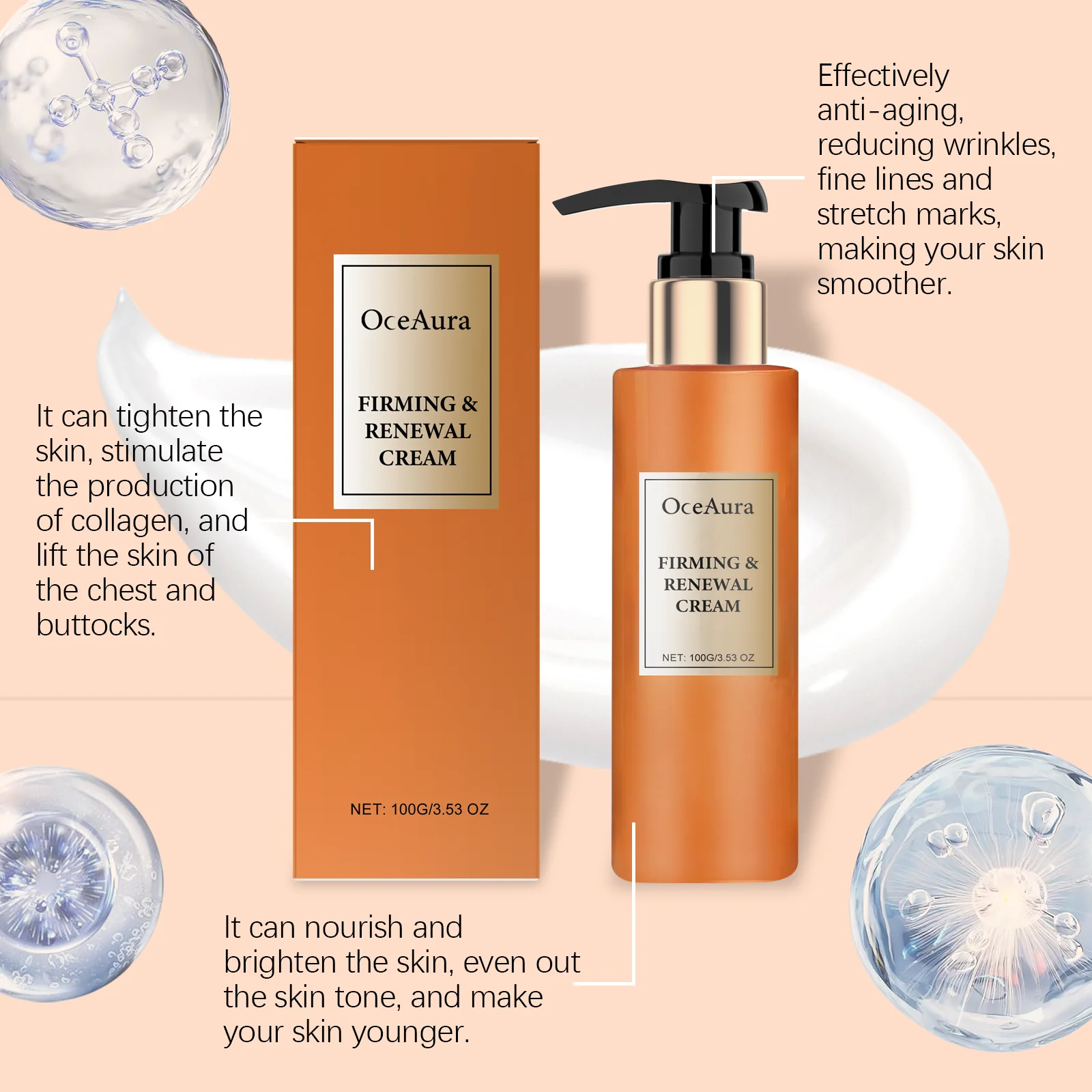 Firming Body Cream: Hydrating & Nourishing Body Moisturizer for Skin Radiance, Elasticity & Care