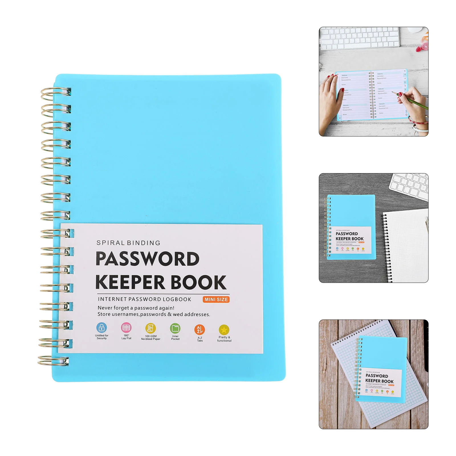 Password Book Large Address Books for Seniors Internet with Alphabetical Tabs Blue Sky Notebook Computer and Print