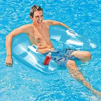 Inflatable Pool Floats for Adult Kids, Float Chairs with Cupholders and Handles Pool Lounges, PVC Water Mattresses Hammock Mat 2