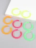 4Pairs/Set Neon Color Acrylic Hoop Earrings Set for Women Rock Punk Fluorescent Large Round Hoops Earring Party Jewelry Gifts 4