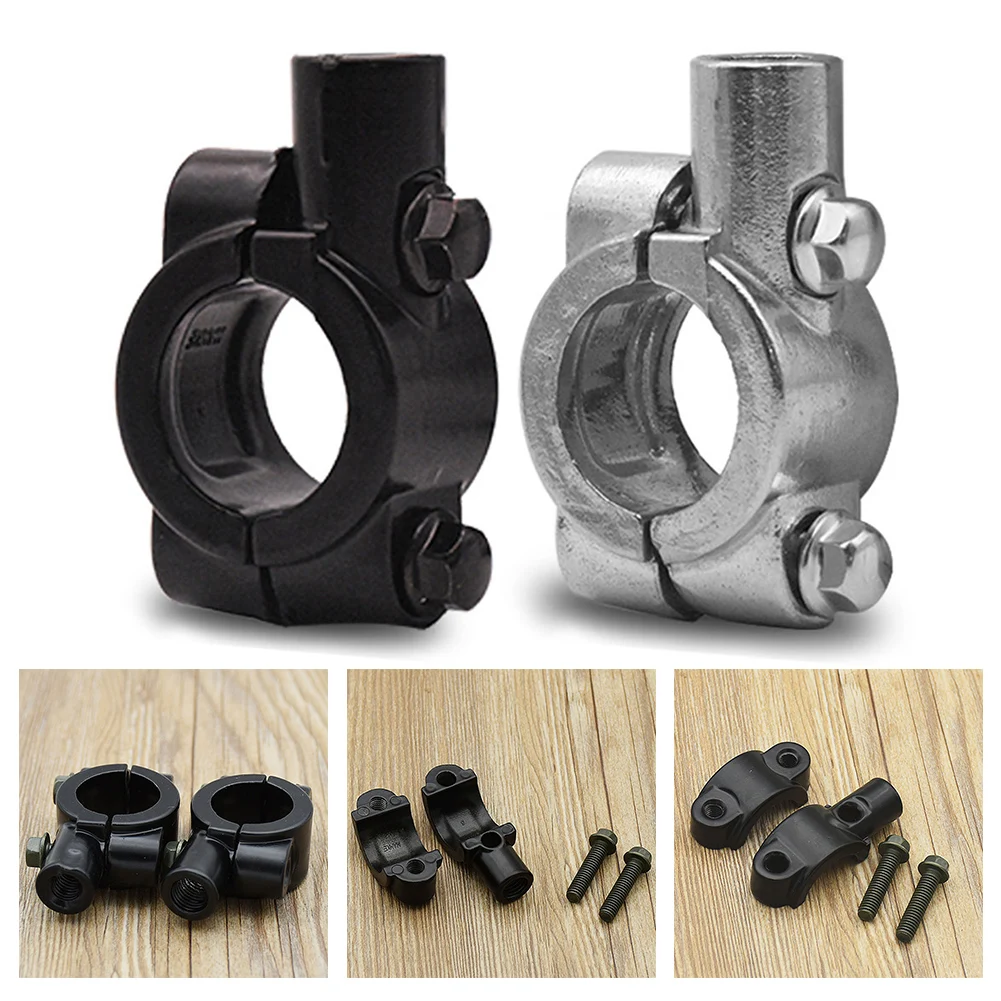 

New 2PCS Hard Aluminium Clamp Electric Bicycle Accessories Mirror Clamp 8/10mm Replacement Parts For Motorcycle Bicycle E-bike