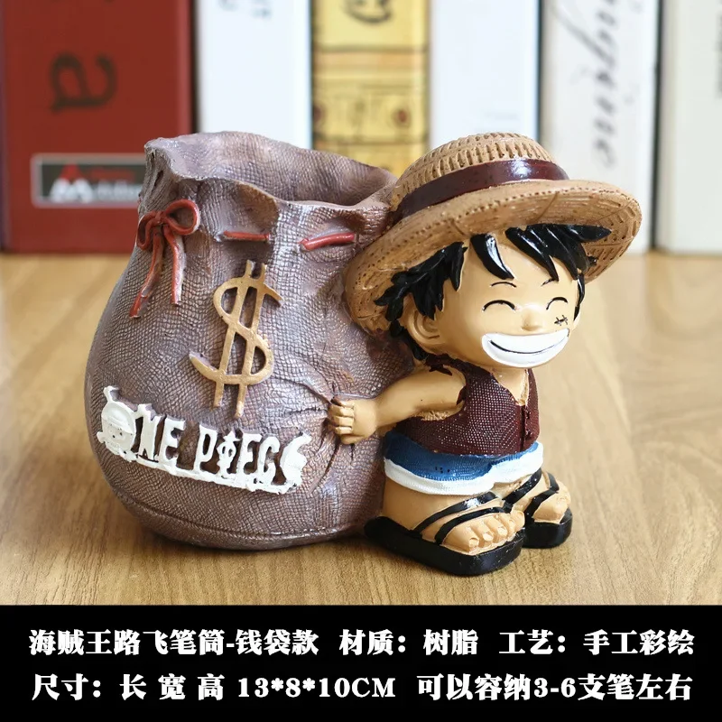 One Piece Luffy Resin Pen Holder – 10cm Desk Figure Organizer
