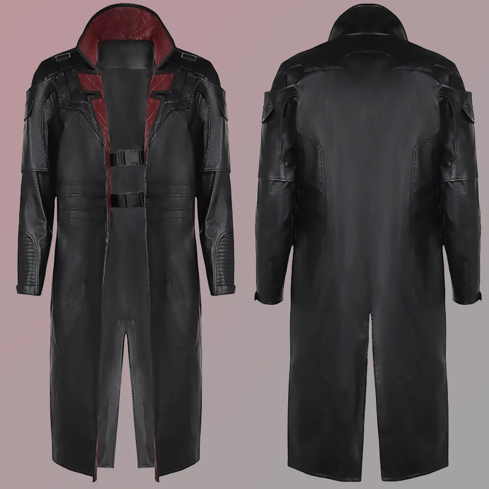 

Solomon Reed Cosplay Men Fantasy Coat Outfit Game 2077 Disguise Costume Leather Jacket Male Halloween Roleplay Fantasia Suit