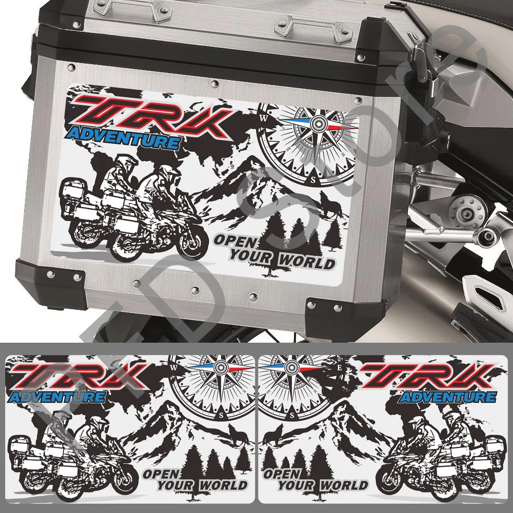 For Benelli TRK502 TRK 502 X TRK521 ADV Motorcycle Adventure Top Side Box Case Panniers Luggage Aluminium Stickers