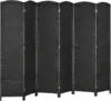 HOMCOM Room Divider, 6 Panel Folding Privacy Screen, 5.6' Tall Freestanding Wall Partition for Home Office, Bedroom, Black 1