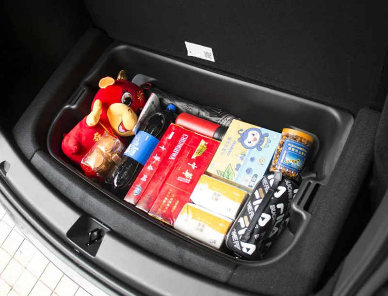 For Tesla Model Y 2021-2024 Rear Trunk Double-deck Storage Box and Front Cargo L