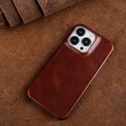 Luxurious Vintage Retro Genuine Leather Phone Case - Business Aesthetic Cover for iPhone 12 Pro Max (Coffee5219)