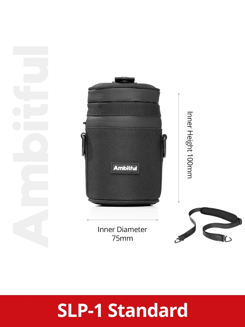 Premium Ambitful Drawstring Camera Lens Bag with Hook - Available in Multiple Sizes