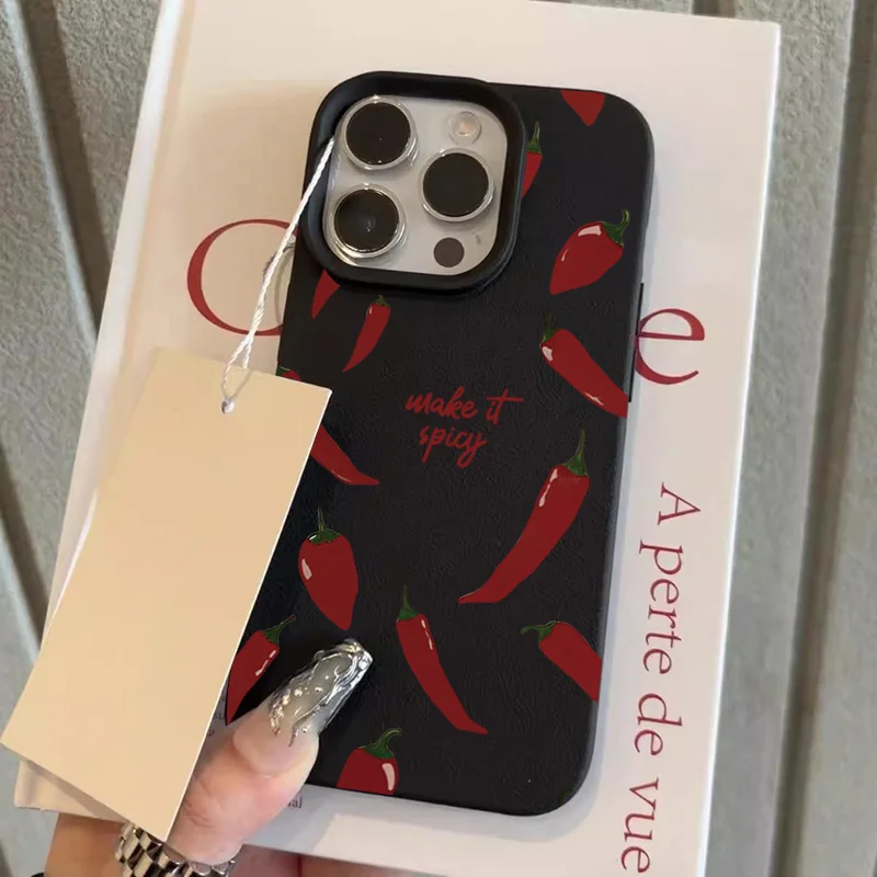 Spicy Red Chili Pepper Pattern Shockproof Phone Case - Soft & Durable Cover