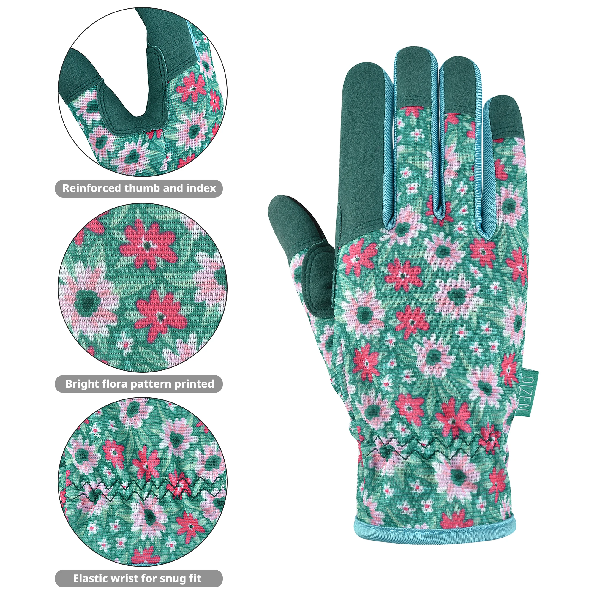1Pair Garden Gloves for Weeding Working Digging Planting Gardening Gloves for Women light duty Breathable Touchscreen 4