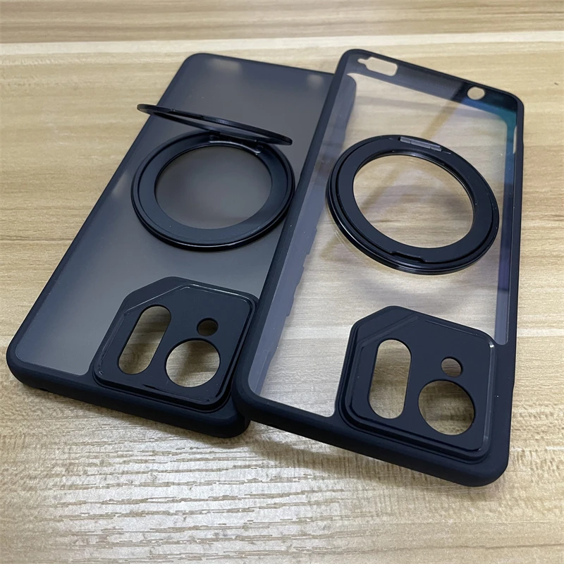 Magnetic Clear Back Shockproof Case with Ring Stand