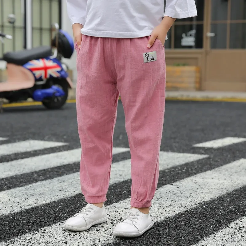 Summer Kids Mosquito-Proof Loose Wide-Leg Pants Airy Lantern Lounge Sleepwear For Boys Girls 2-10Y Girls Boys Kids Pants