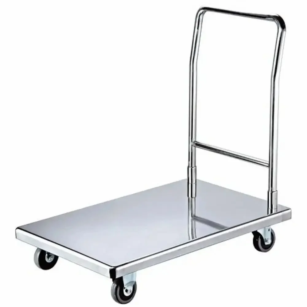

Hot Selling SS201 Storage Metal Trolley Cart Platform Hand Carts Trolleys for Home Restaurant