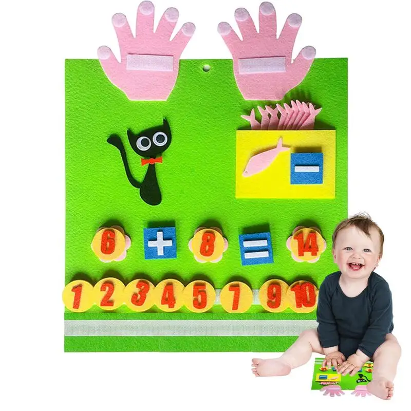 

Felt Board For Toddlers Montessori Finger Numbers Counting Toy Counting Teaching Aids For Kids Education Toddlers Addition &