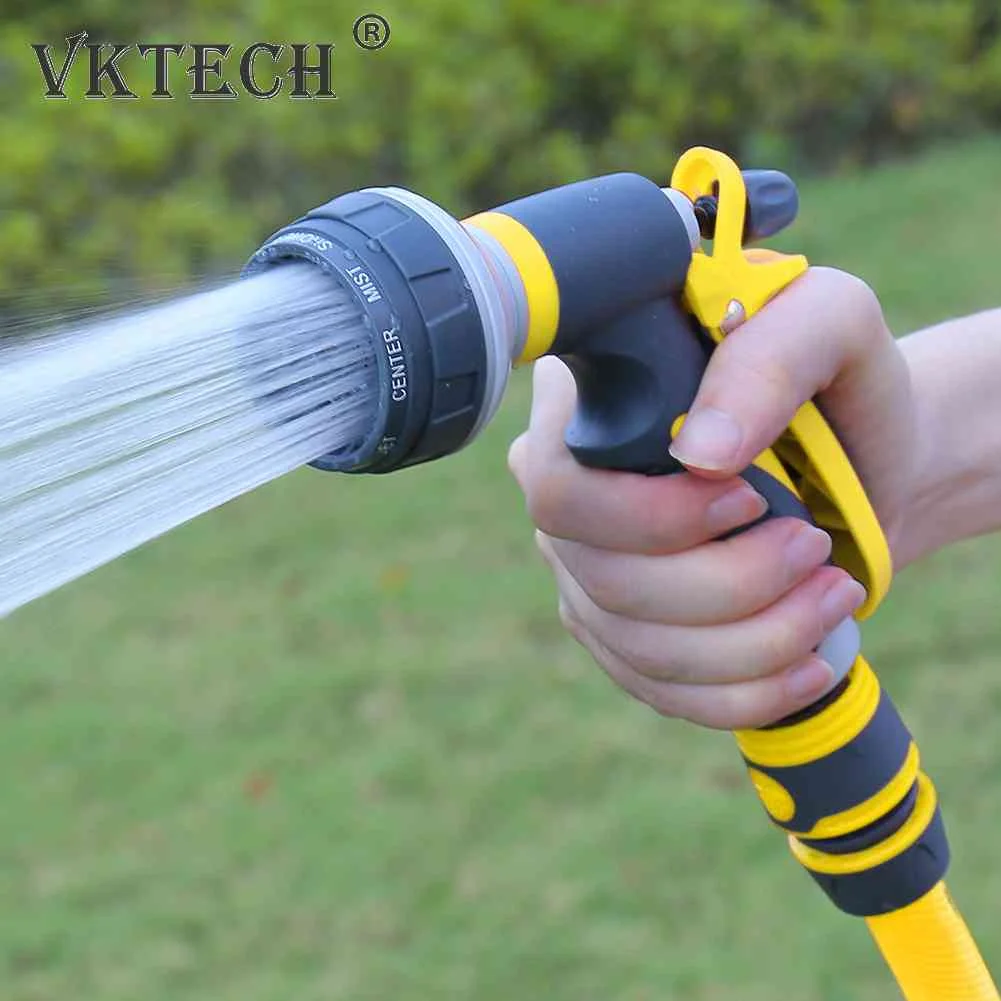 Spruzzatore d'acqua da giardino in metallo ad alta pressione Spruzzatore da giardinaggio Tubo dell'acqua Getto Pistole per lavaggio auto per prato domestico Irrigazione da giardino Cospargere  15