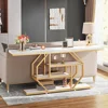 70.9 inch Extra Long Console Table,Modern Gold Sofa Table Behind Couch with Storage,4 Tier Entryway Accent Table for Living Room 1