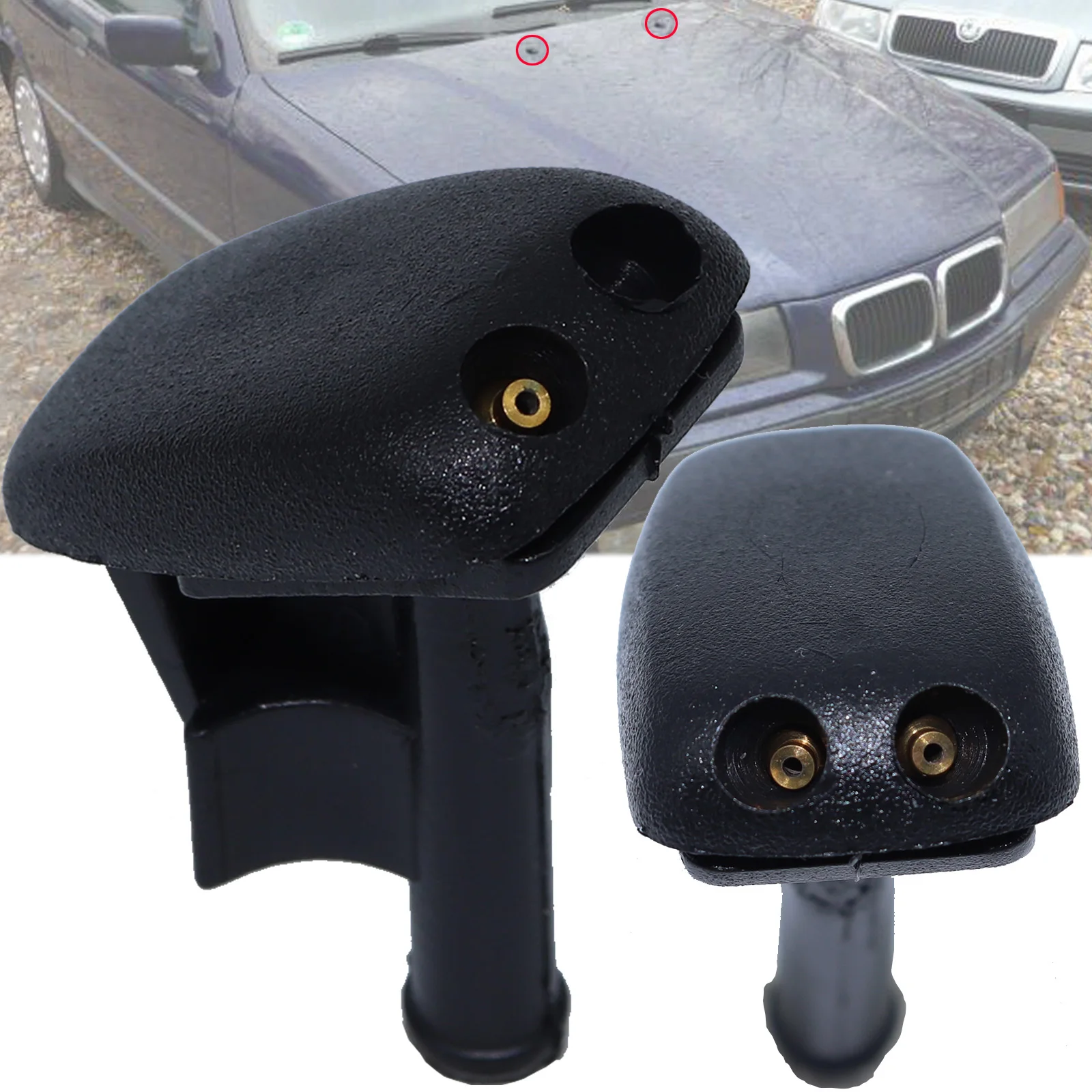 2X Per Bmw E36 Coupé 316I 320I 325I 318Ti M3 Parabrezza Anteriore Tergicristallo Lavavetri Ugello Di Spruzzo Kit Getti Accessori