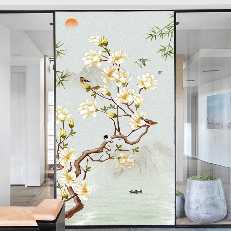 Privacy Window Film Flower adesivi decorativi per finestre Static Cling  glassato dimensioni personalizzate rivestimenti per finestre - AliExpress