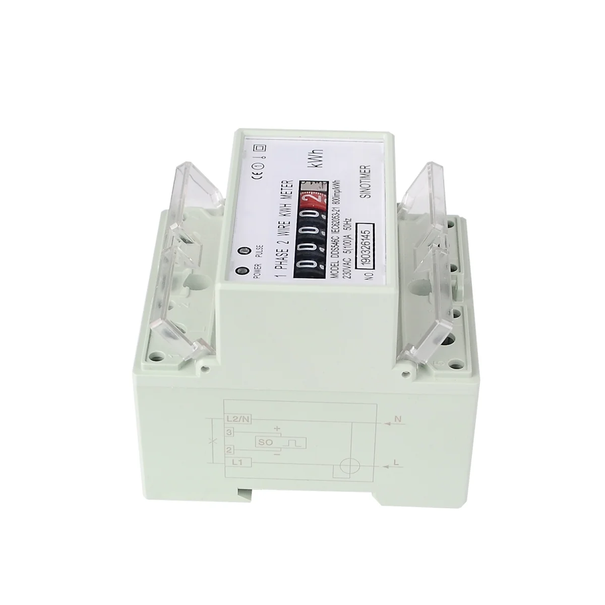 전기 단상 2 와이어 에너지 계량기 KWh 카운터, 소비 아날로그 전력계 (A), AC 220V 100A