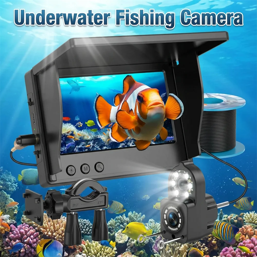 Caméra de pêche sous-marine 1080P 4.3" LCD - Fish finder étanche avec vision nocturne portable