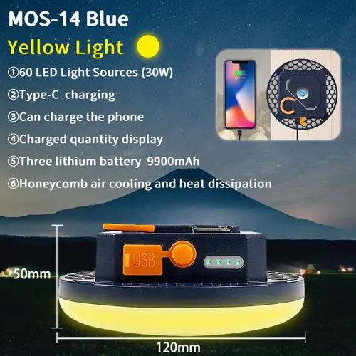 MOSLIGHTING 9900Mah Outdoor Camping Light Portable Rechargeable LED Magnet Tent Lamp Fishing Light Household Emergency Lighting - Image 15