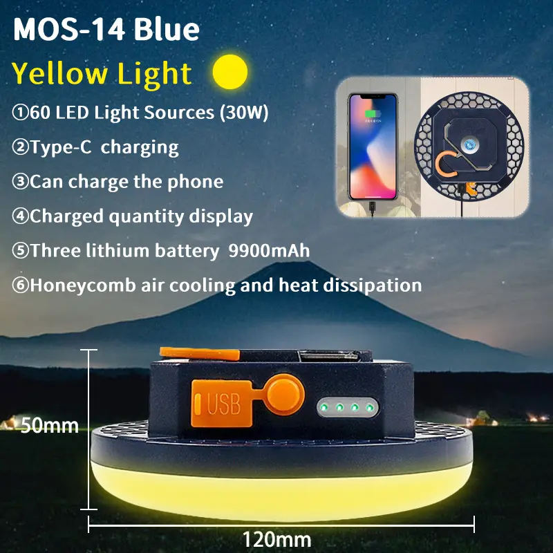 MOSLIGHTING 9900Mah Outdoor Camping Light Portable Rechargeable LED Magnet Tent Lamp Fishing Light Household Emergency Lighting - Image 15