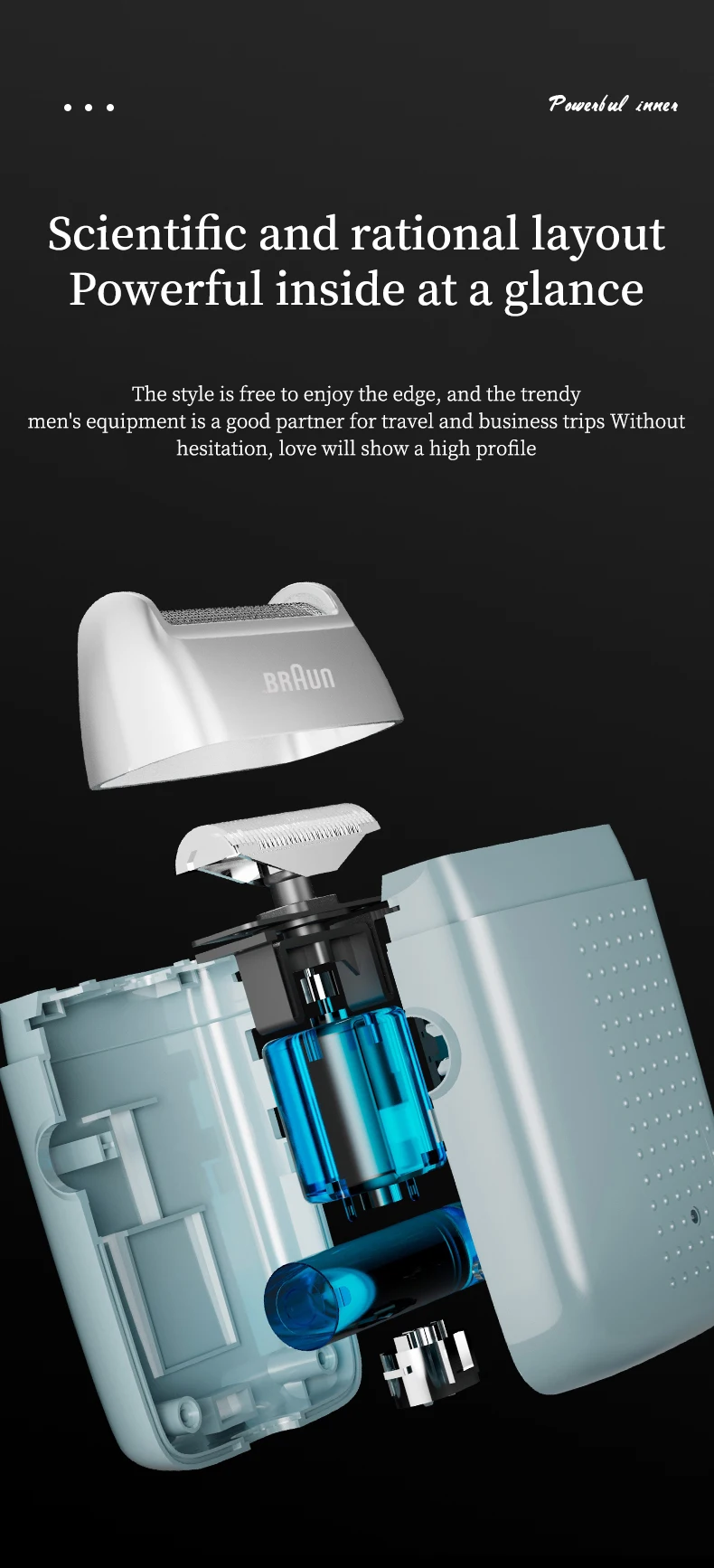 Original Fang BRAUN M1900 Electric Shaver For Men Beard Trimmer Shaver Portable Hair Clipper Rechargeable Shaving Beard Machine