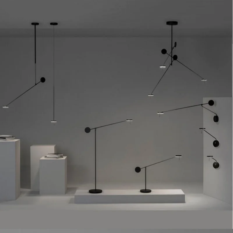 Modern Multi Heads LED Chandeliers Rotatable Minimalist Hanging Lamps Living Dining Room Home Restaurant Decor Light Fixtures